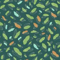 Seamless pattern with leaves on a dark background vector