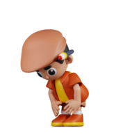 3d personagem artista levando uma pausa pose. 3d render isolado em transparente pano de fundo. png