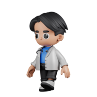 3d Character Doctor Walking Pose. 3d render isolated on transparent backdrop. png