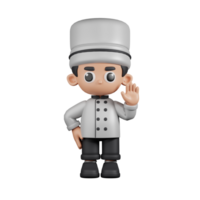 3d karakter chef handen omhoog houding. 3d geven geïsoleerd Aan transparant achtergrond. png