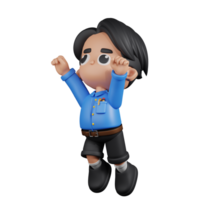 3d Character Teacher Superhero Pose. 3d render isolated on transparent backdrop. png