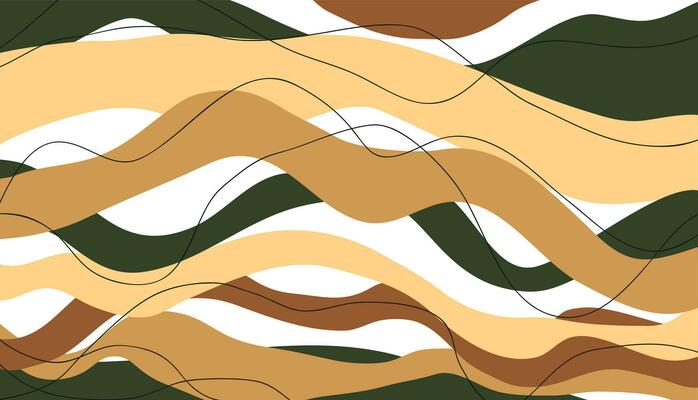 vector illustration waves animal wavy background wallpaper clothing textiles t-shirt carpet rug abstraction wrapping paper camouflage autumn design geometric backdrop template brown beige green lines