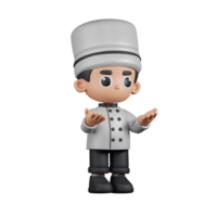 3d Character Chef Angry Pose. 3d render isolated on transparent backdrop. png