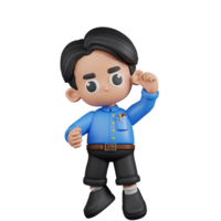 3d Character Teacher Congrats Pose. 3d render isolated on transparent backdrop. png