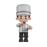 3d personagem chefe de cozinha quieto pose. 3d render isolado em transparente pano de fundo. png