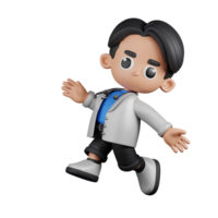 3d Character Doctor Happy Jumping Pose. 3d render isolated on transparent backdrop. png