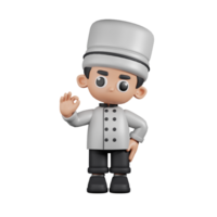 3d Character Chef Giving Ok Sign Pose. 3d render isolated on transparent backdrop. png