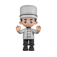 3d karakter chef geven OK hand- gebaar houding. 3d geven geïsoleerd Aan transparant achtergrond. png