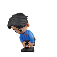 3d Character Teacher Taking A Break Pose. 3d render isolated on transparent backdrop. png