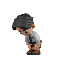 3d Character Businessman Taking A Break Pose. 3d render isolated on transparent backdrop. png