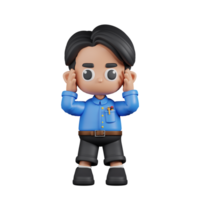 3d personagem professor tonto pose. 3d render isolado em transparente pano de fundo. png