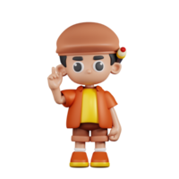 3d personagem artista apontando acima pose. 3d render isolado em transparente pano de fundo. png