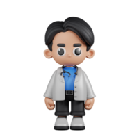 3d Character Doctor Standing Pose. 3d render isolated on transparent backdrop. png