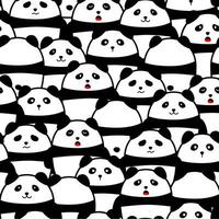 a seamless pattern cute panda vector