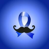 Blue ribbon with mustache vector