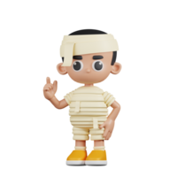 3d Character Mummy Giving Advise Pose. 3d render isolated on transparent backdrop. png