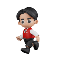 3d personagem garçonete corrida pose. 3d render isolado em transparente pano de fundo. png