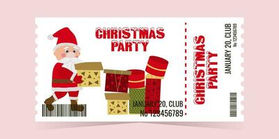 Christmas Party Ticket layout template card design vector