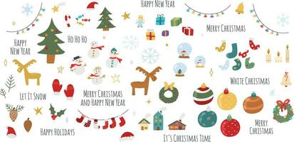 Set of Christmas graphic elements Vector illustration