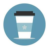 Paper cup for holding hot coffee with flat vector style