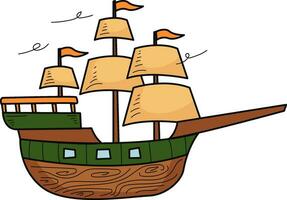 Pilgrim Ship Stickers Illustration for web app, infographic etc vector