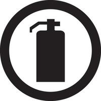 a black and white image of a fire extinguisher vector