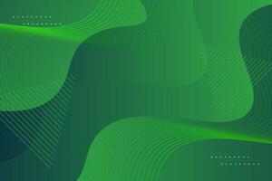 Abstract dark green geometric background with wave lines vector