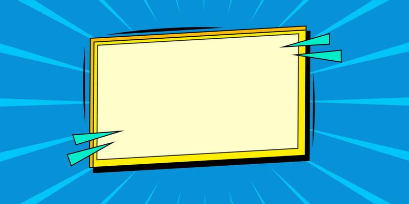 Blank comic speech bubble blue background