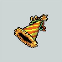 Pixel art illustration birthday party hat. Pixelated party hat. bithday party hat icon pixelated for the pixel art game and icon for website and video game. old school retro. vector