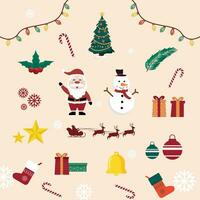 Vector flat christmas element collection