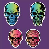 Dripping Skulls, A Colorful and Cool Sticker Set vector