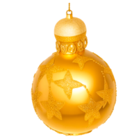 Natal ornamental bola ouro ai gerado png