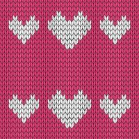 Pink background and white knitted pattern. knitted vector pattern. Seamless gradient pattern for clothing, wrapping paper, backdrop, background, gift card.