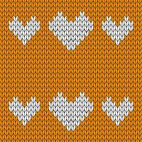 Orange background and white knitted pattern. knitted vector pattern. Seamless gradient pattern for clothing, wrapping paper, backdrop, background, gift card.