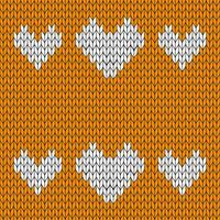 Orange background and white knitted pattern. knitted vector pattern. Seamless gradient pattern for clothing, wrapping paper, backdrop, background, gift card.