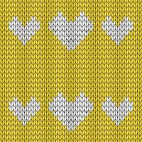 Yellow background and white knitted pattern. knitted vector pattern. Seamless gradient pattern for clothing, wrapping paper, backdrop, background, gift card.