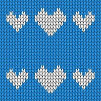 Blue background and white knitted pattern. knitted vector pattern. Seamless gradient pattern for clothing, wrapping paper, backdrop, background, gift card.
