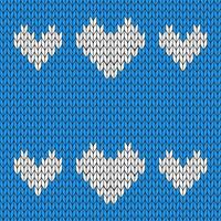 Blue background and white knitted pattern. knitted vector pattern. Seamless gradient pattern for clothing, wrapping paper, backdrop, background, gift card.