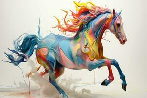 resumen caballo en nebuloso color y texturizado movimiento, generativo ai ilustración foto