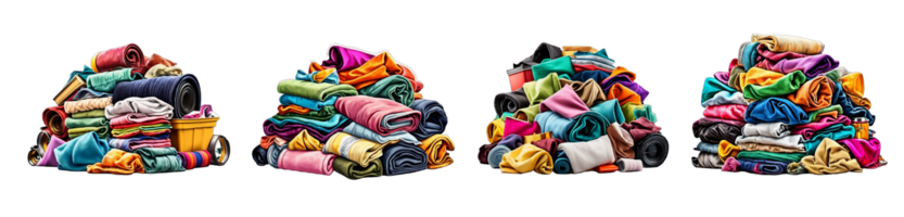 The pile of  clothes isolated on transparent background AI Generative png