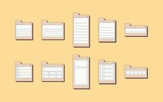 Collection of UI Notes List vector