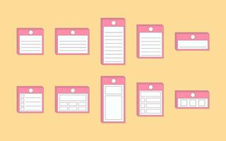 Collection of UI Notes List vector