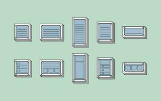 Collection of Notes with UI Window Concepts vector
