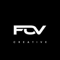 fov letra inicial logo diseño modelo vector ilustración