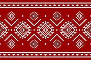 Carpet Aztec red pattern art. Geometric ethnic seamless pattern in tribal. American and Mexican style. vector