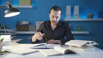 Young historian reading the book about the middle ages. video