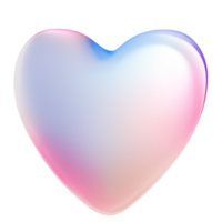 abstract 3d pastel blur gradient heart shape with romance time for your love png isolated on transparent ai generated