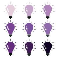 Colorful bulb lamps on white background vector