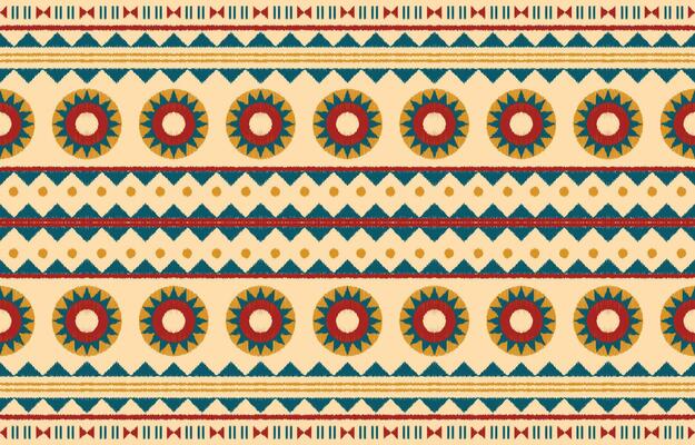 Ethnic abstract ikat art. Aztec ornament print. geometric ethnic pattern seamless  color oriental.  Design for background ,curtain, carpet, wallpaper, clothing, wrapping, Batik, vector illustration.
