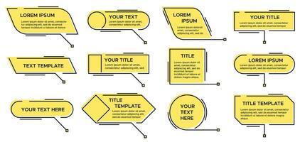 gritar título. llamada texto gráfico, moderno infografía diseño títulos y vídeo rótulos caja de texto vector conjunto